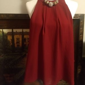 Burgundy Halter Neck Top